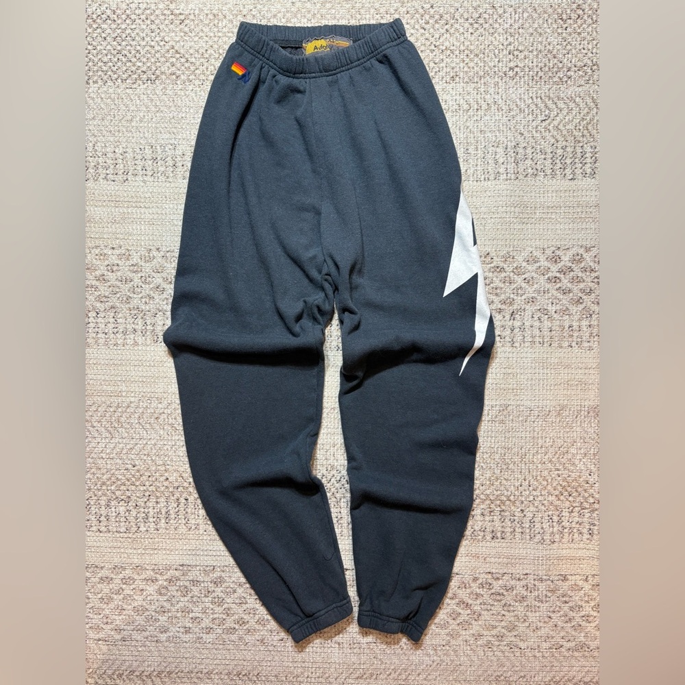 Aviator Nation Black Sweatpants with White Lightning Bolt. Brand New, no tags.